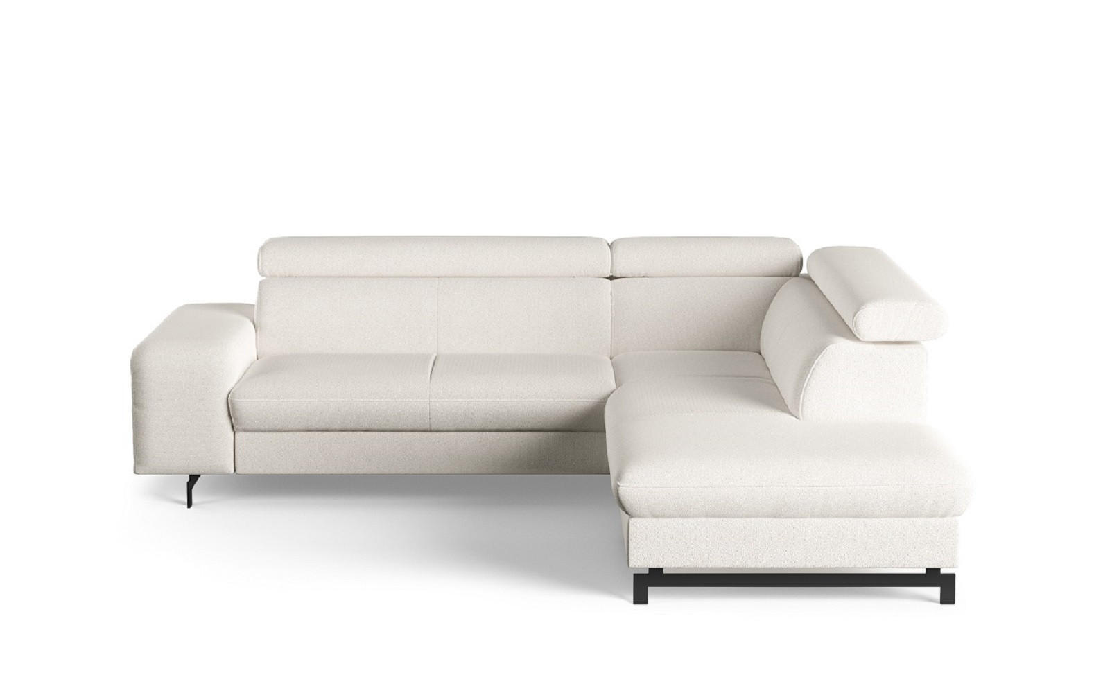 ECKSOFA mit Schlaffunktion und Bettkasten - Schwarz/Weiß, Kunststoff/Textil (215/262cm) - Cotta