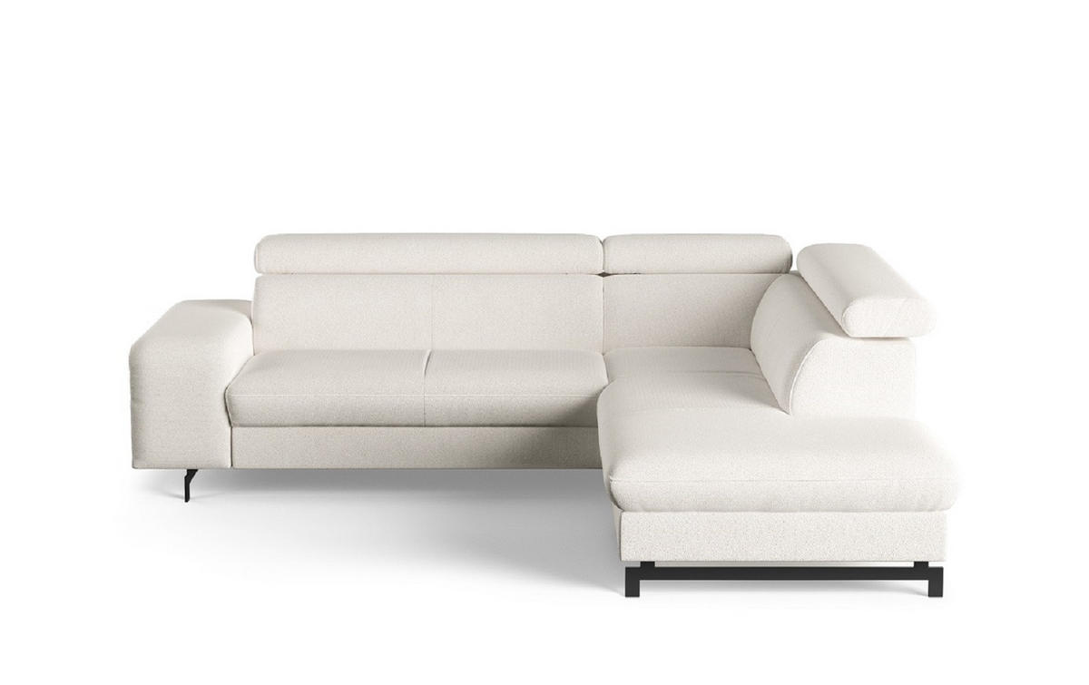 ECKSOFA mit Schlaffunktion und Bettkasten - Schwarz/Weiß, Kunststoff/Textil (215/262cm) - Cotta