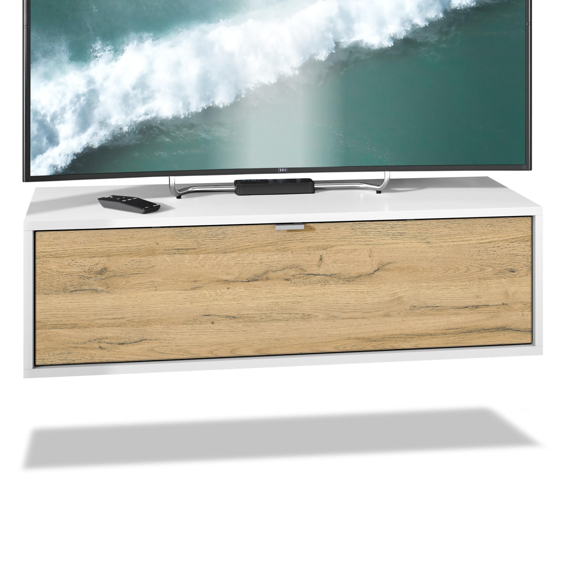 Vladon Lowboard Eiche 100x29x37 cm