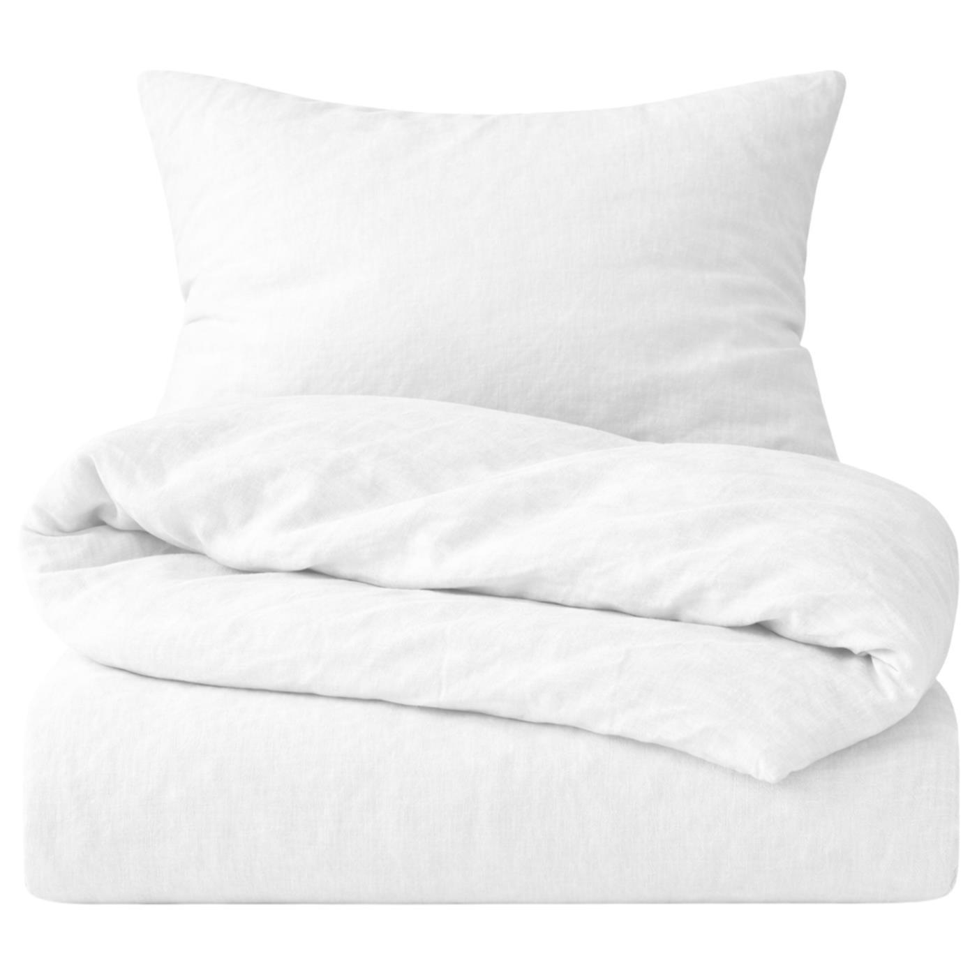 BETTWÄSCHE Halbleinen 155x220 cm aus 55% Baumwolle 45% Leinen, Bettbezug 155 x 220 - Weiß - Weiß, Textil (155/220cm) - Carpe Sonno