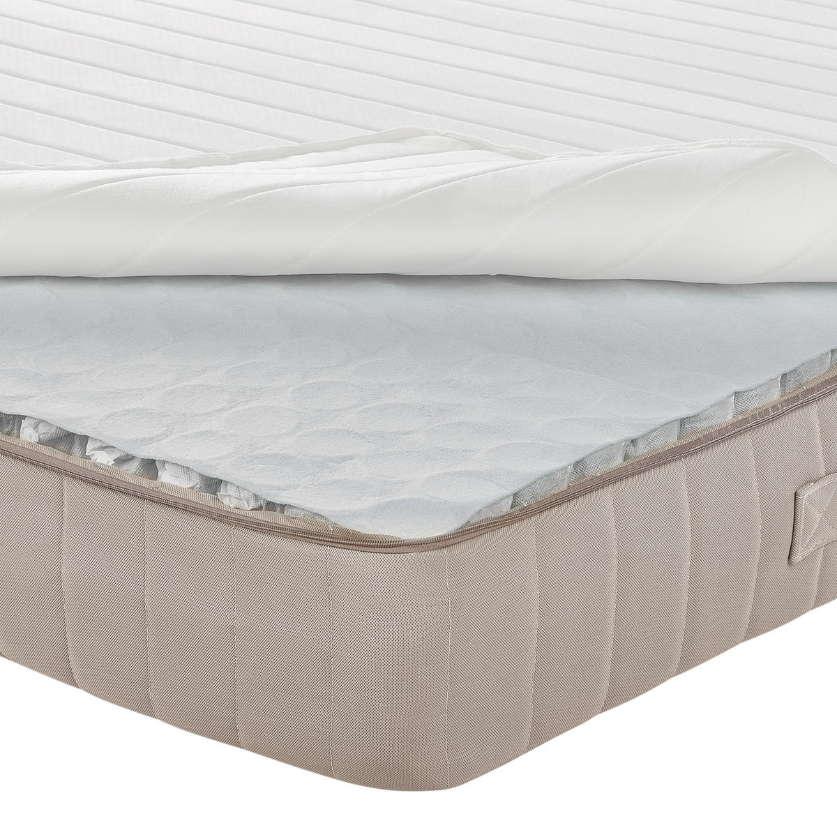 LATEX-TASCHENFEDERKERNMATRATZE H2/3 Mittel 180/200 cm Springy - Weiß, Textil (180/200cm) - Beliani
