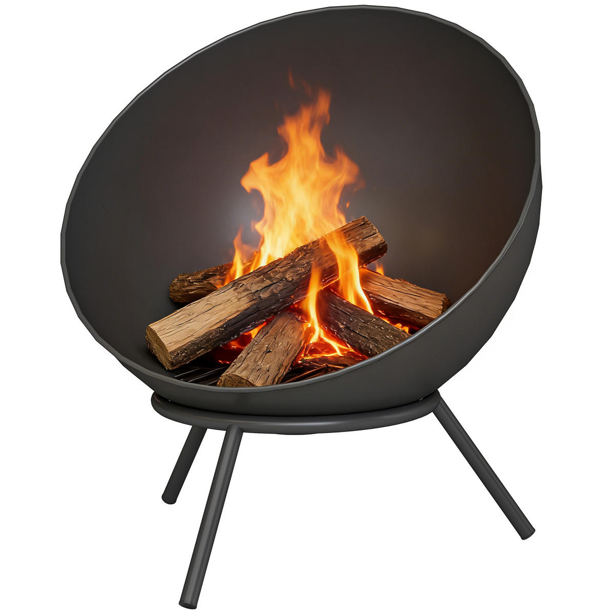 FEUERSCHALE DE-10539 Schwarz - Schwarz, Metall (53/66/60cm) - ComfortXL
