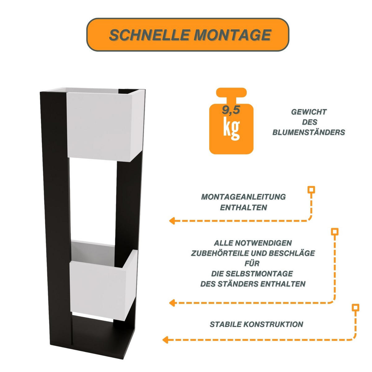 BLUMENSTÄNDER Duo - Weiß, Holzwerkstoff (23/98/29cm) - RAUMHIRSCH FURNITURE