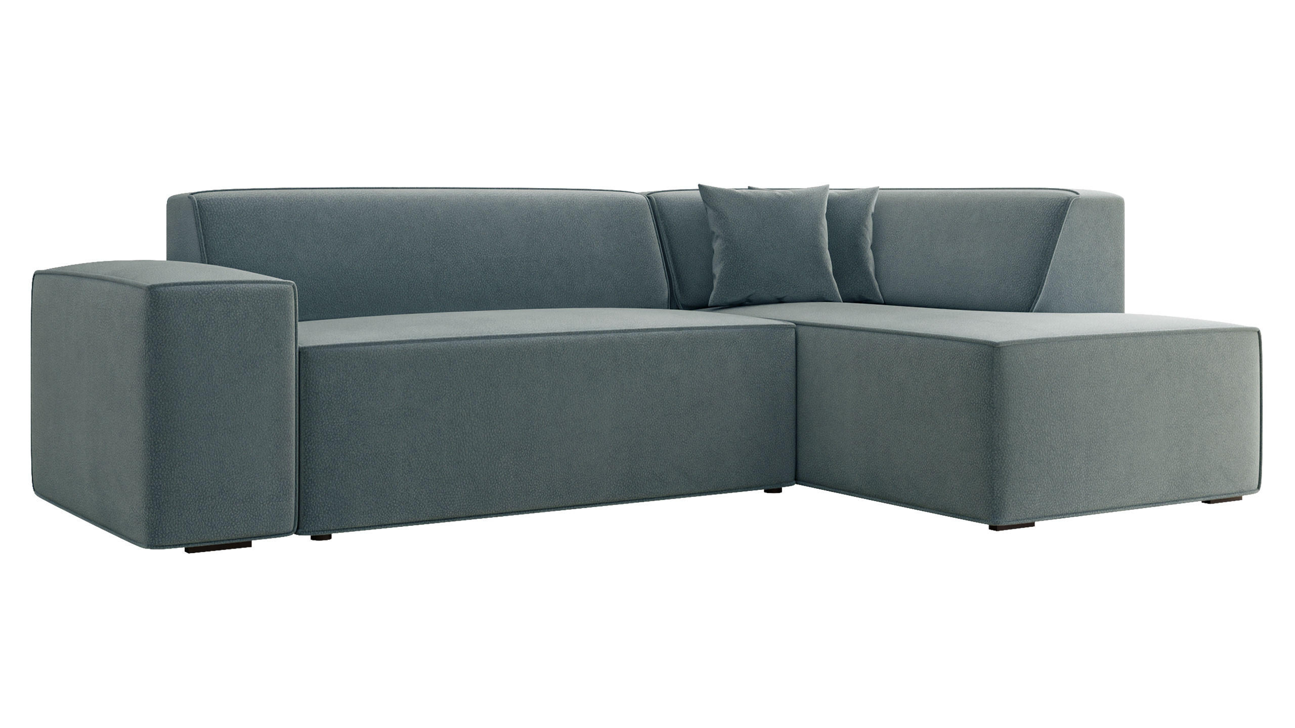 ECKSOFA Lordin Premium, Seite: Rechts - Blau, Holz/Textil (267/205cm) - MIRJAN24
