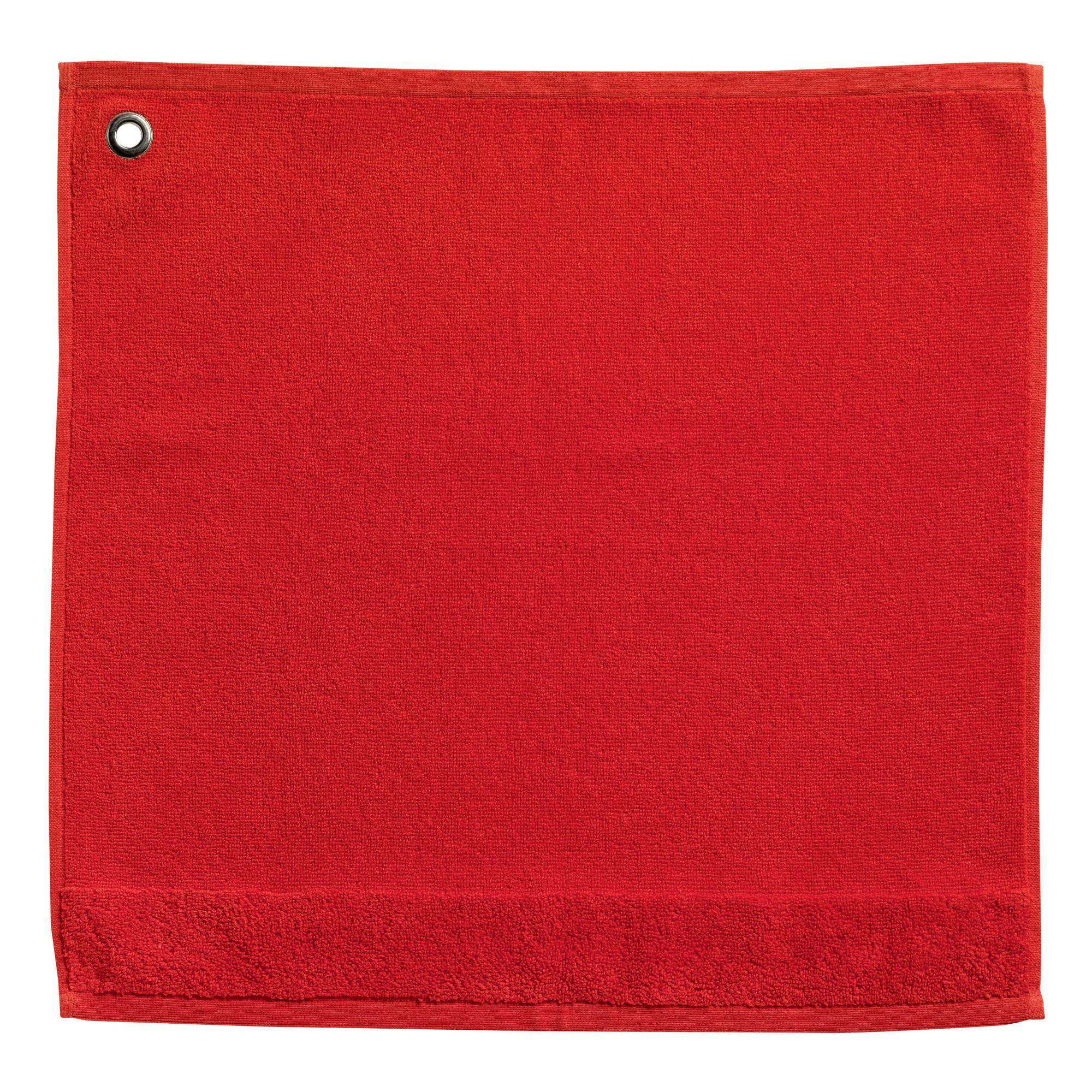 HANDTUCH MIT ÖSE Curl paprika 50 x 50 cm - Orange, Textil (50/50cm) - Winkler