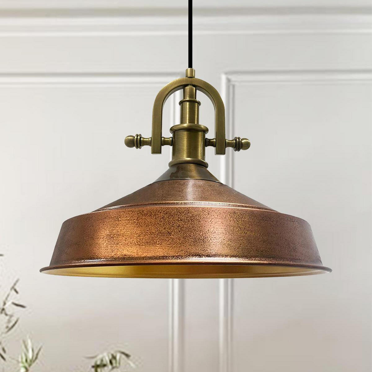 PENDELLEUCHTE Asletl-Marine - Kupferfarben, Metall (41/41/28cm) - Bamyum