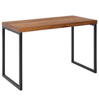 SCHREIBTISCH – Massivholz/Metall, Industrial-Stil, handgefertigt - Schwarz/Braun, Holz/Metall (59/117/77cm) - KADIMA DESIGN