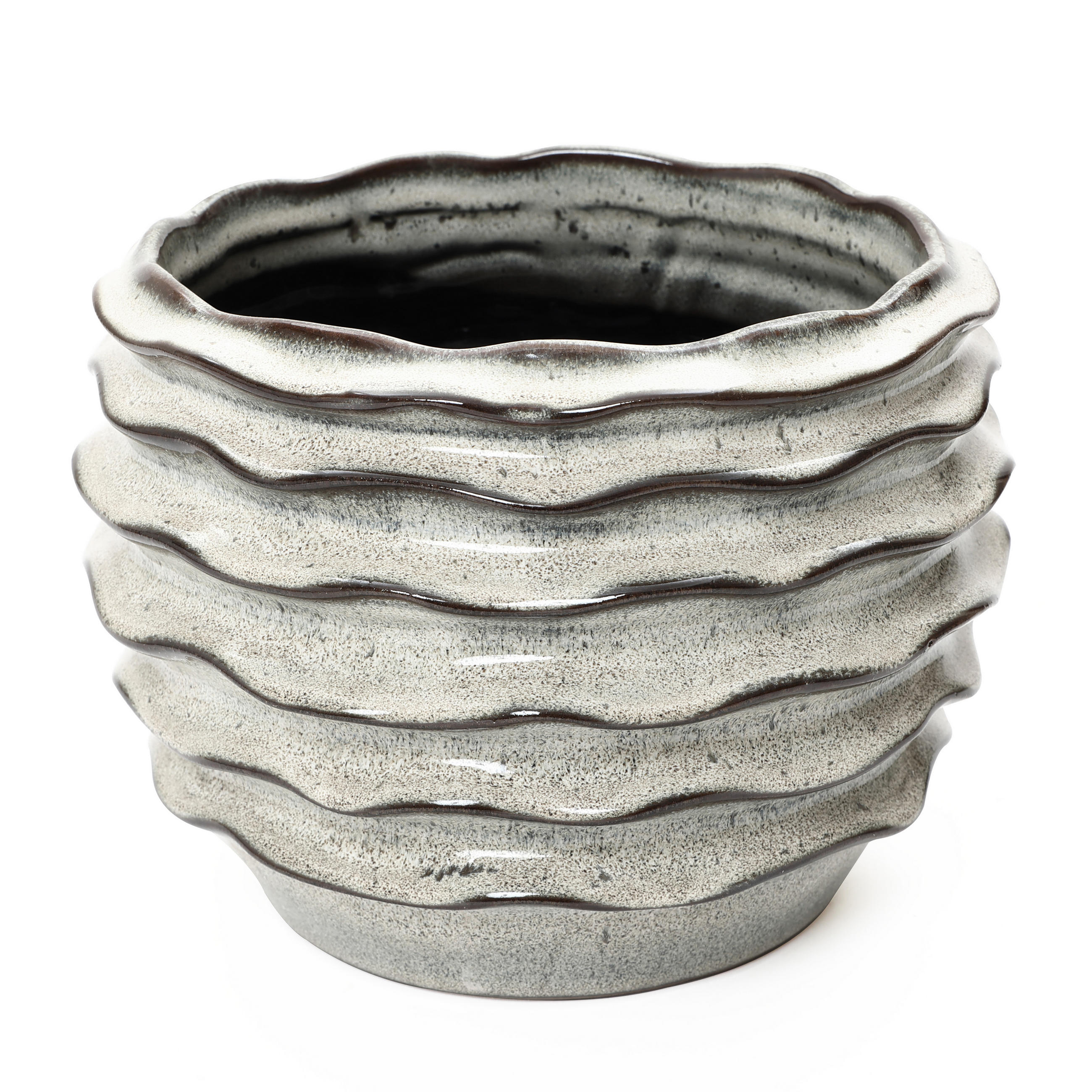 KERAMIK-BLUMENTOPF cremeweiß, Ø 24 × H 18 cm - Weiß, Keramik (18cm)