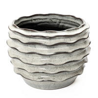 KERAMIK-BLUMENTOPF cremeweiß, Ø 24 × H 18 cm - Weiß, Keramik (18cm)