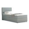 BOXBETT Everest 90 x 200 cm Einzelbett mit hochwertiger Bonell-Matratze und Topper - Hellgrau, Holz (90/200cm) - Panda Möbel