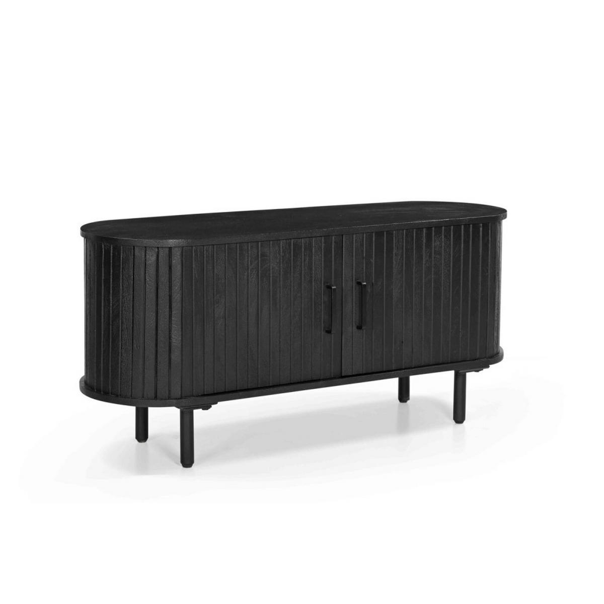 TV-MÖBEL aus Mangoholz 120cm, schwarz - Schwarz, Metall (120/56/46cm) - Giga Meubel