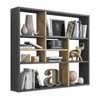 WANDREGAL 9 Fächer L90 cm - Mika - Anthrazit, Holzwerkstoff (16/78.2/90cm) - Calicosy