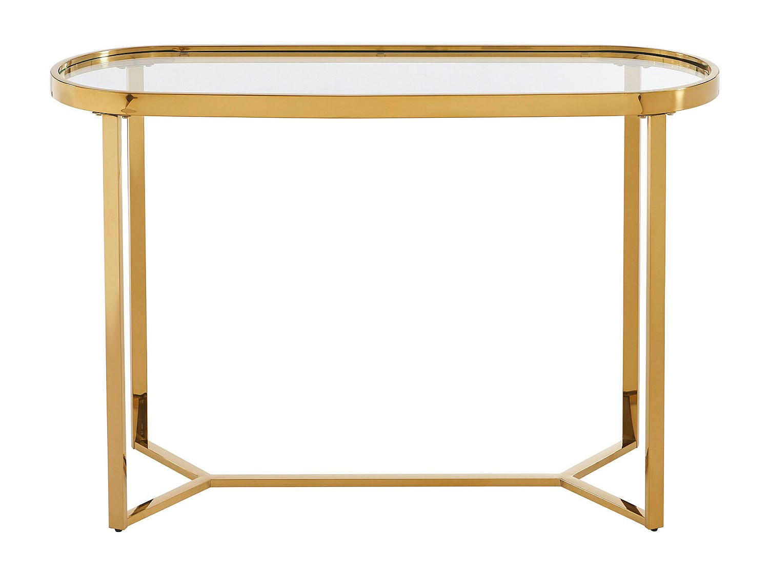 KONSOLENTISCH - 120 cm x 40 cm - Glas - Transparent, Goldfarben - JOLINY - Transparent/Goldfarben, Glas (40/120/78cm) - Vente-Unique