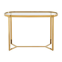 KONSOLENTISCH - 120 cm x 40 cm - glas - transparent, goldfarben Joliny - Transparent/Goldfarben, Glas (40/120/78cm) - Vente-Unique