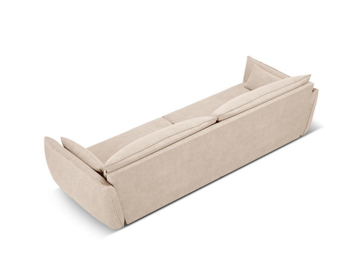 SOFA Kaelle aus Chenille-Stoff beige 4 Sitzplätze - Beige, Textil (110/85/248cm) - Micadoni
