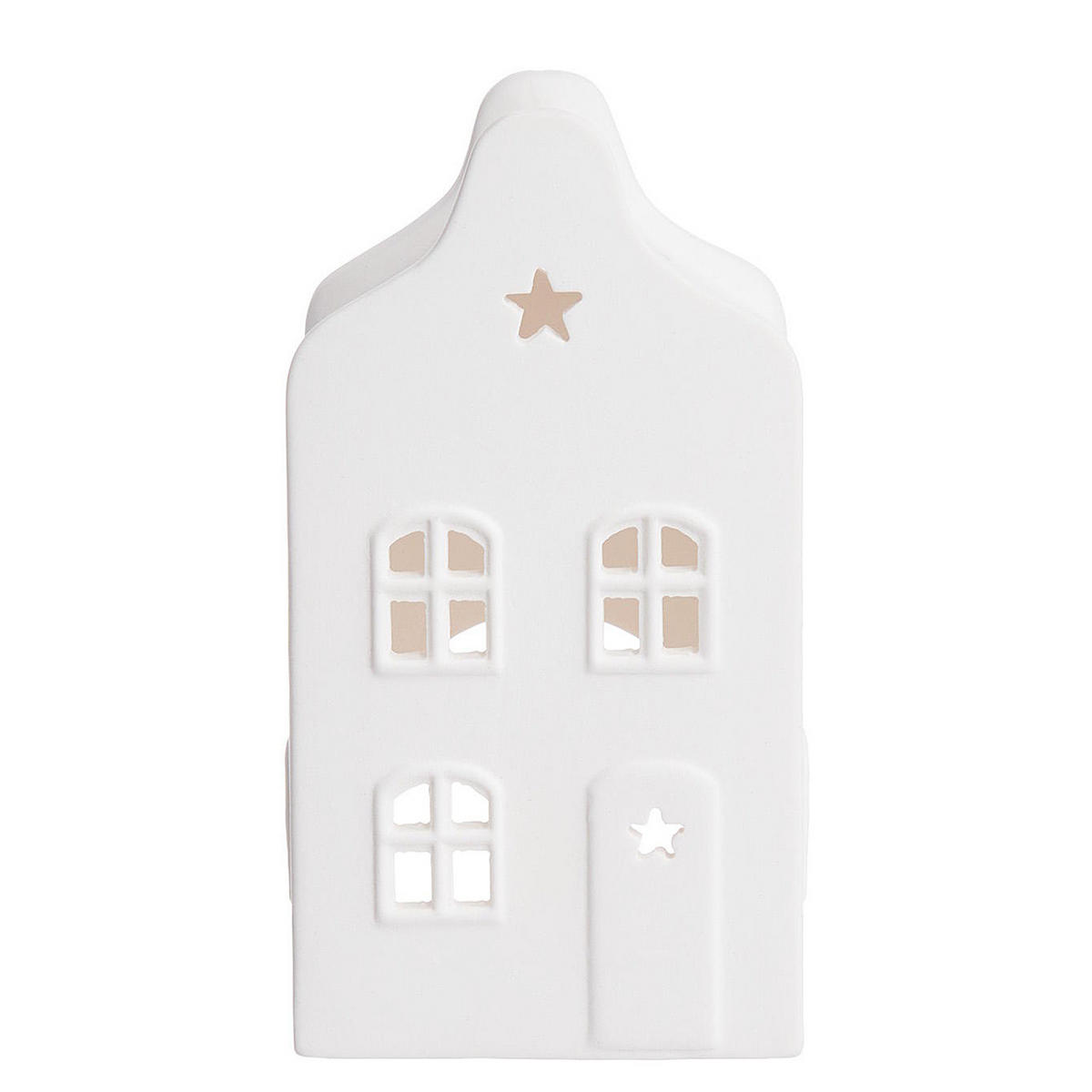 TEELICHTHAUS Amsterdam - Weiß, Keramik (5/11/6cm) - Butlers