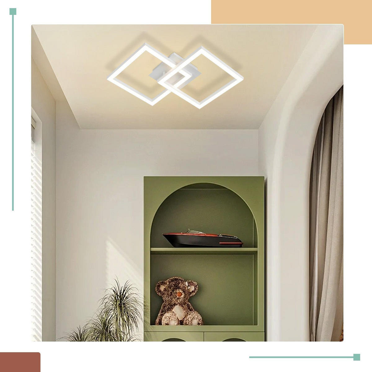 LED-DECKENLEUCHTE Eis 47/30/6 cm - Weiß, Metall (47/30/6cm) - Nettlife