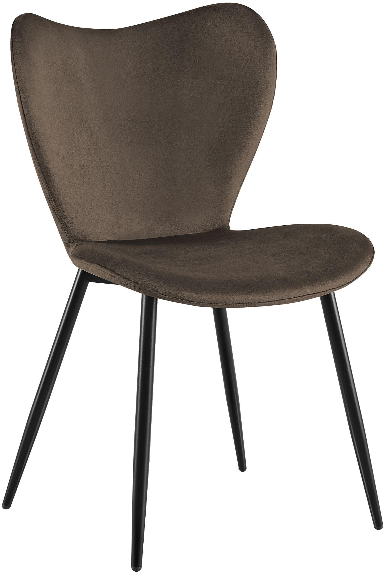 ESSZIMMERSTUHL Samt Braun - Schwarz/Braun, Textil/Metall (50/80/58cm) - CLP