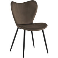ESSZIMMERSTUHL Samt Braun - Schwarz/Braun, Textil/Metall (50/80/58cm) - CLP