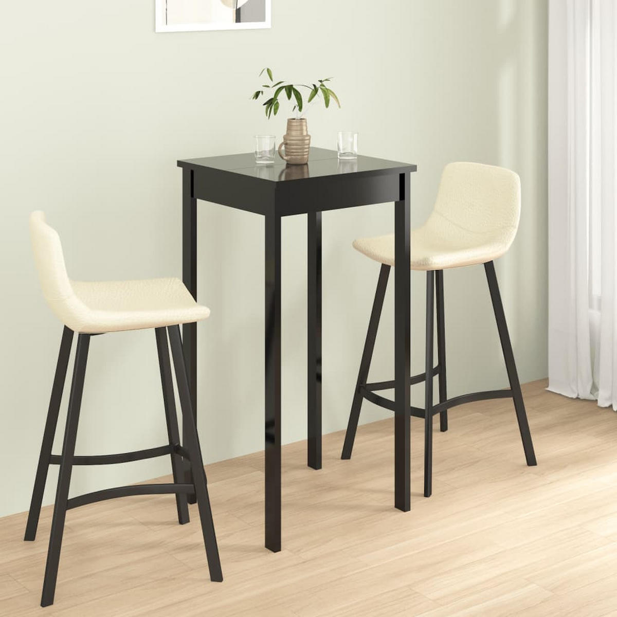 BARTISCH MDF Schwarz 55x55x107 cm - Schwarz, Holz (55/55/107cm)