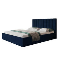 BETT 120x200 - Polsterbett mit Bettkasten und Metallrahmen - Modern Betten - Glatter Kronos-Stoff - Kollektion Sapporo - Blau - Blau, Holz/Textil (120/200cm) - Alpi-Möbel