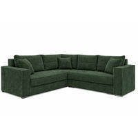 ECKSOFA PARIS – L-Form mit Schlaffunktion & Bettkasten Flauschiger Cord Stoff POSO Grün - Grün, Kunststoff (239/222cm) - Wohnideebilder