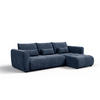 ECKSOFA SORENO 4-Sitzer, dunkelblau - Schwarz/Dunkelblau, Holz/Textil (293/171cm) - Courtois Laville
