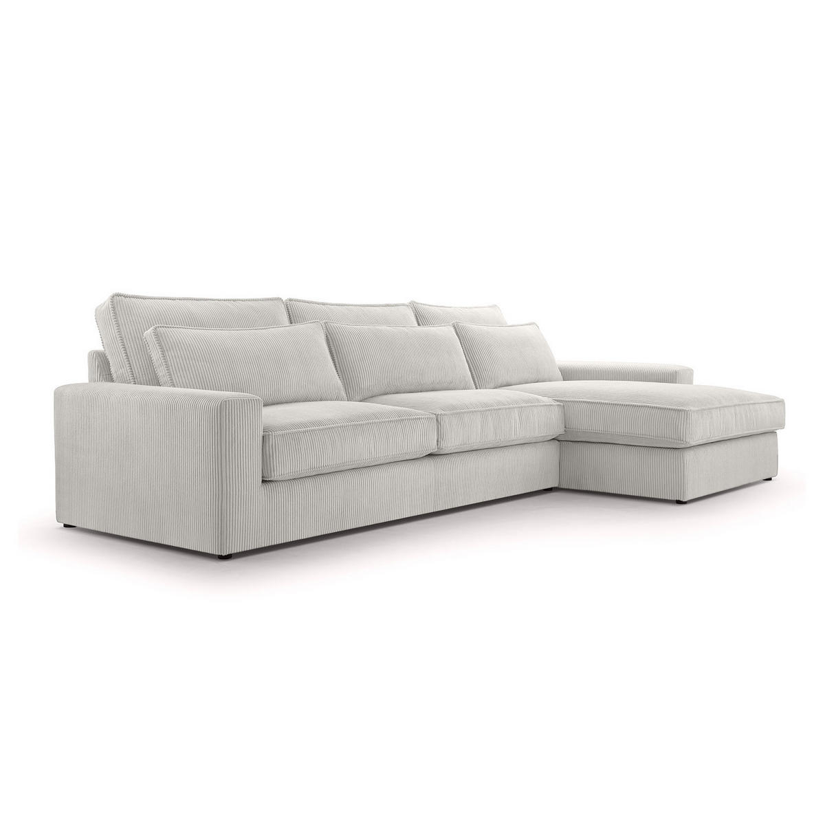 ECKSOFA 4 Sitzer Medan Mini, Hellgrau - Hellgrau, Textil (276/176cm) - Fedve