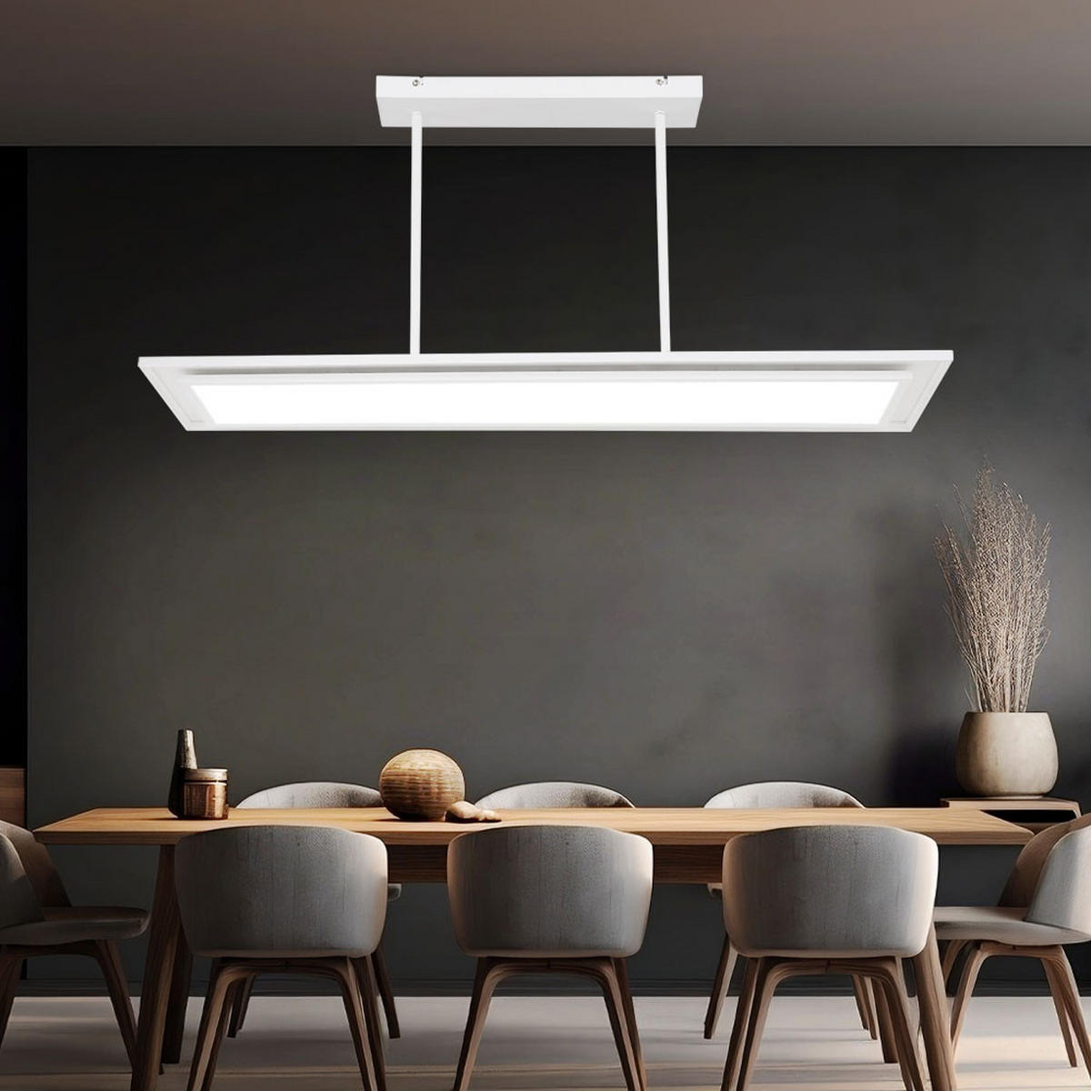 LED HÄNGLEUCHTE Murphy Weiß Metall - Weiß, Metall (52/29/114.5cm) - Globo Lighting