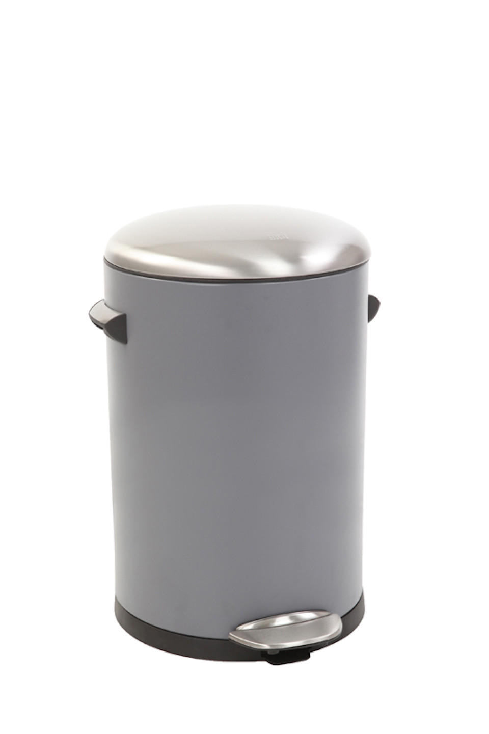 MÜLLEIMER Retro Mit Markanten Griffen und Kugelkappe 12 Liter 41,2 x 25 cm Kunststoff Inneneimer Grau - Grau, Metall (28.3/41.2/31.9cm) - PROREGAL