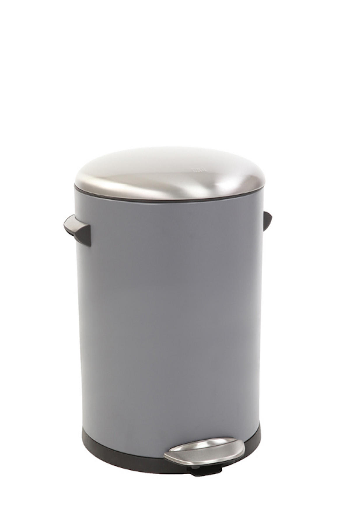MÜLLEIMER Retro Mit Markanten Griffen und Kugelkappe 12 Liter 41,2 x 25 cm Kunststoff Inneneimer Grau - Grau, Metall (28.3/41.2/31.9cm) - PROREGAL