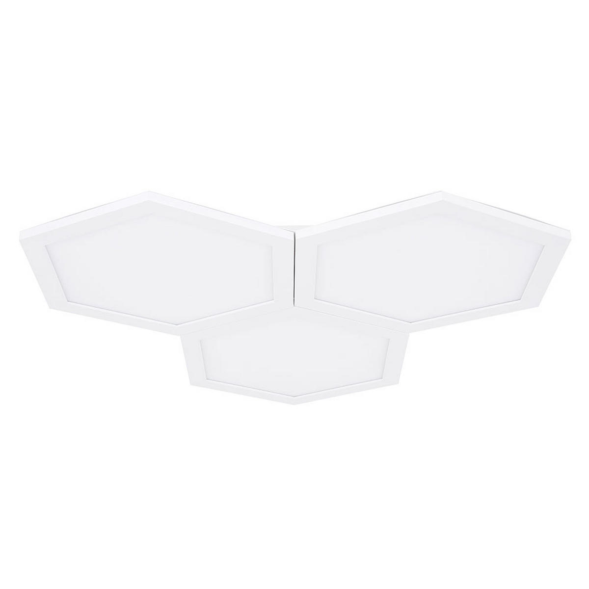 LED DECKENLEUCHTE Metall Weiß Opal - Weiß, Metall (52/52/4.2cm) - Globo Lighting