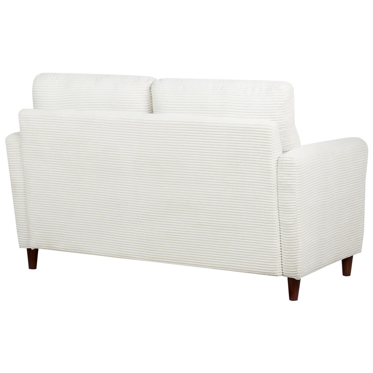 2-SITZER-SOFA Cord cremeweiß mit Stauraum Mare - Dunkelbraun/Weiß, Textil (143/88/77cm) - Beliani