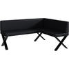 ECKBANK TONI_X - Schwarz, Leder (128/168cm) - Meblini
