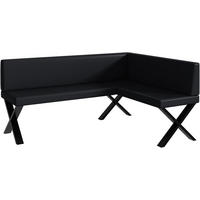 ECKBANK TONI_X - Schwarz, Leder (128/168cm) - Meblini