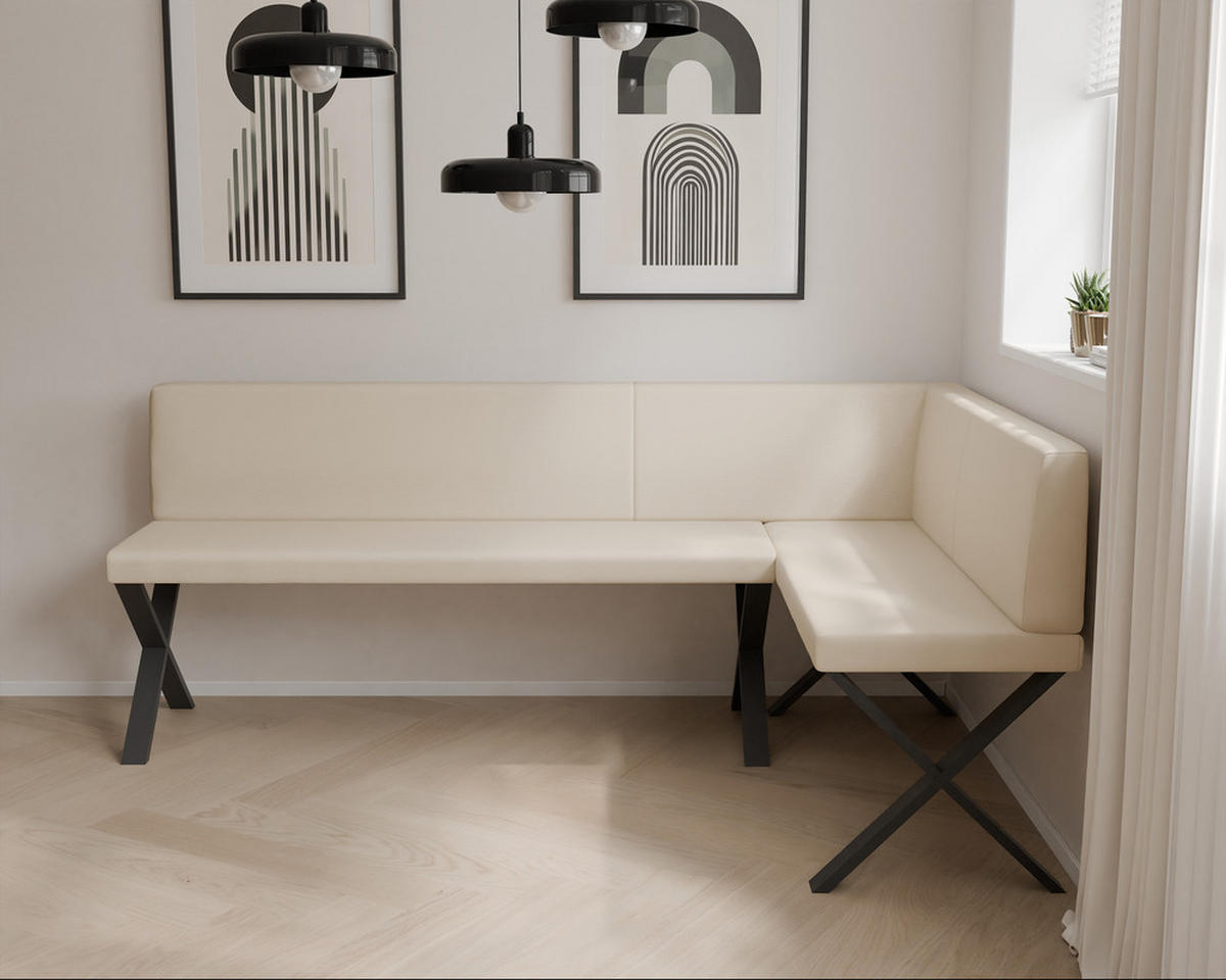 ECKBANK rechts VERO X Kunstleder glatt, 142/196 cm Beige - Beige, Kunststoff/Textil (142/196cm) - Idohome
