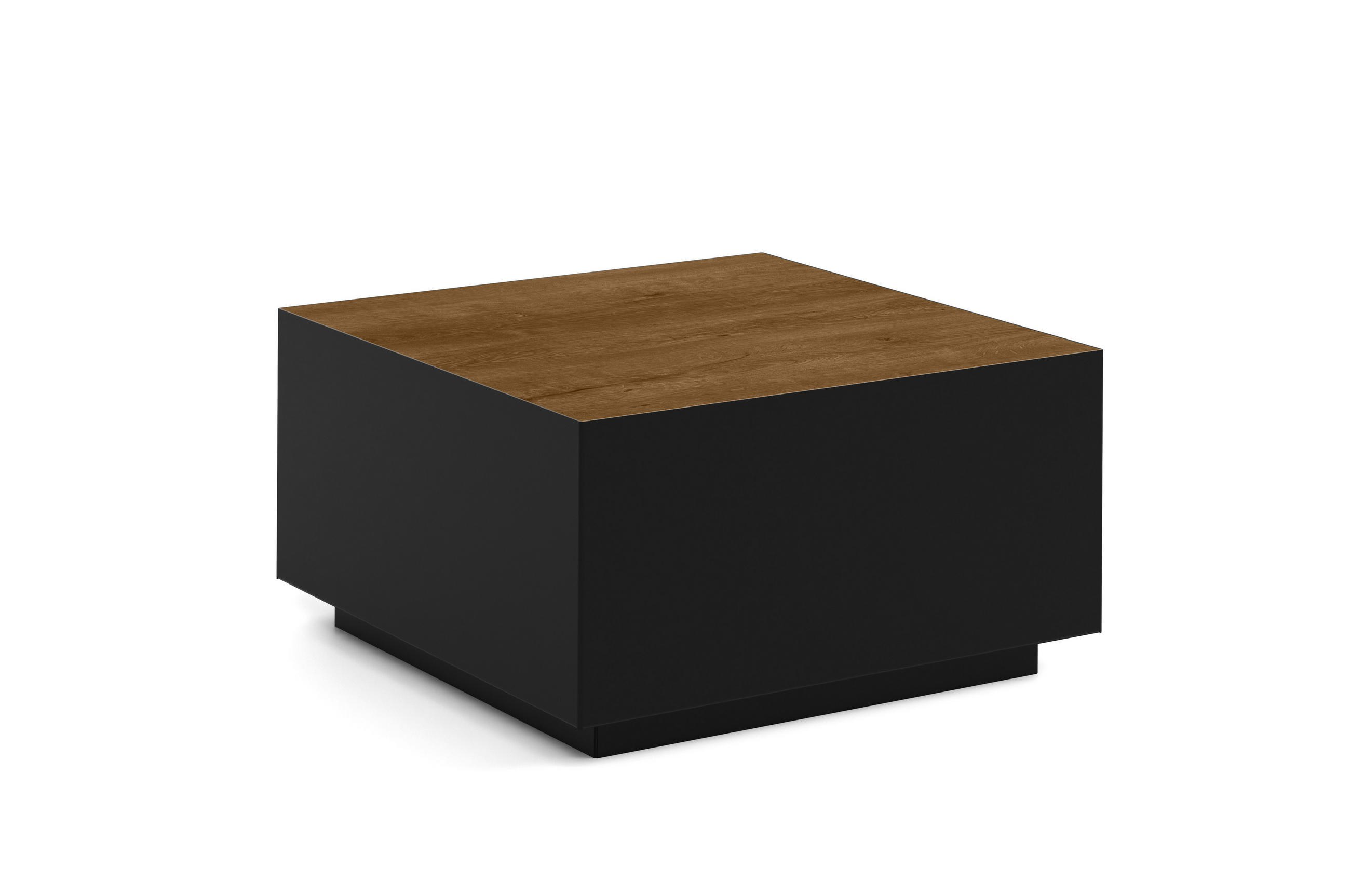 COUCHTISCH QUADRA - Wildeiche/Schwarz, Holzwerkstoff (65/65/35cm) - Meblini