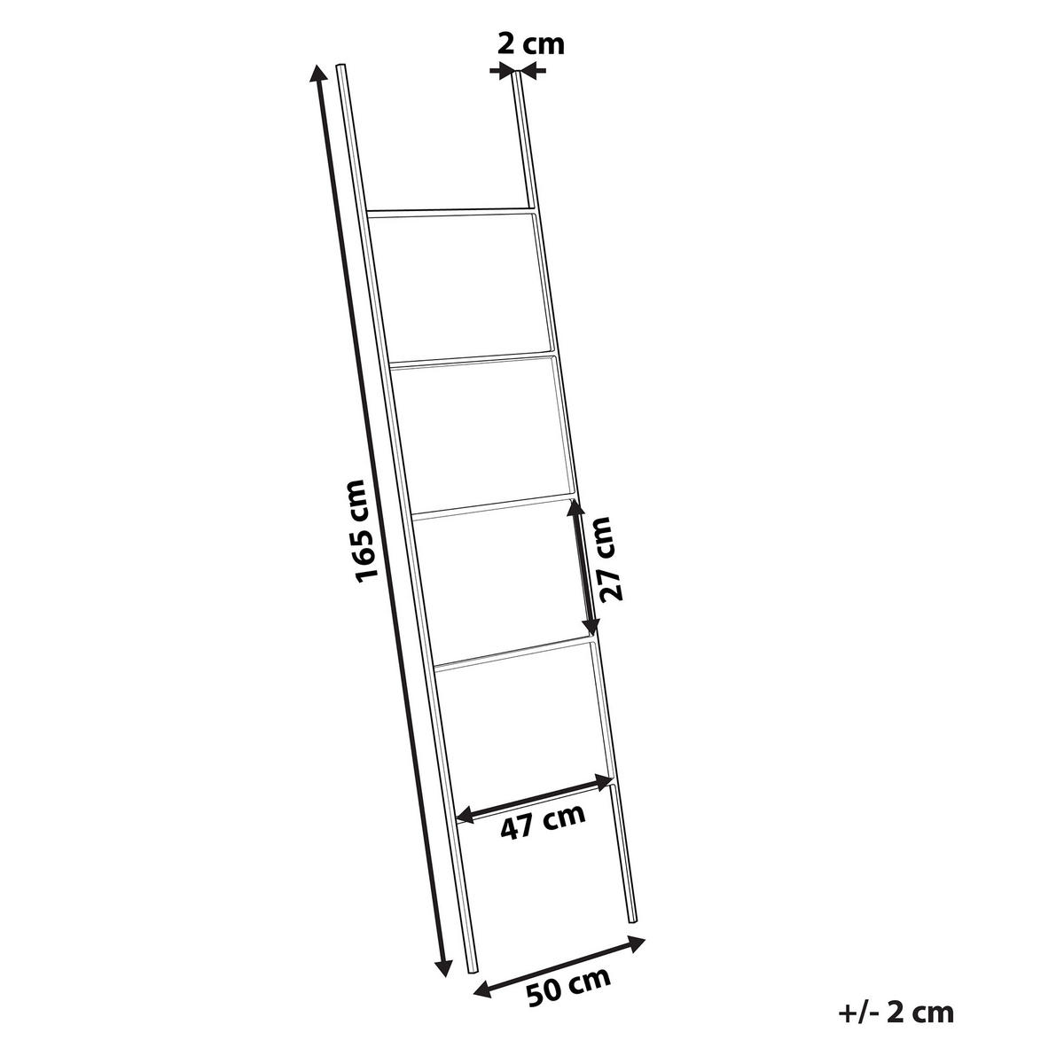 HANDTUCHLEITER schwarz 50 x 165 cm Aribibi - Schwarz, Metall (50/165/2cm) - Beliani