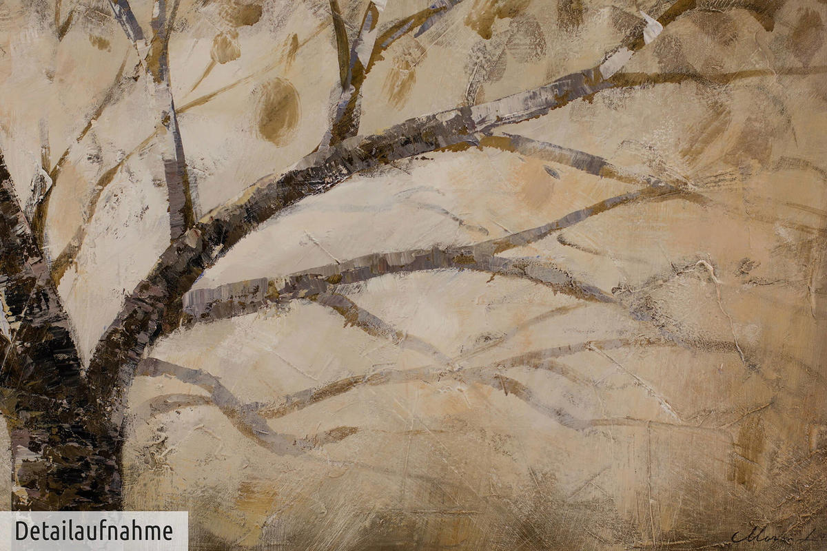 ACRYLBILD HANDGEMALT 120/60 cm - Weiß, Holz/Textil (120/60cm) - KUNSTLOFT