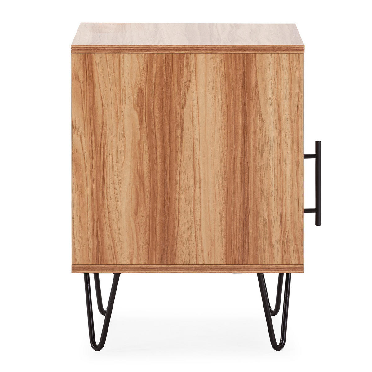 NACHTTISCH Alma 1 Tür Holzfarbe, Metallfüße - Wildeiche, Holzwerkstoff/Kunststoff (40/55/40cm) - VS Venta-stock