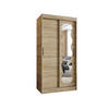 SCHWEBETÜRENSCHRANK 200/100/62 2-türig - Silberfarben/Sonoma Eiche, Holz (100/200/62cm) - MÖBEL KRYSPOL