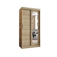 SCHWEBETÜRENSCHRANK 200/100/62 2-türig - Silberfarben/Sonoma Eiche, Holz (100/200/62cm) - MÖBEL KRYSPOL
