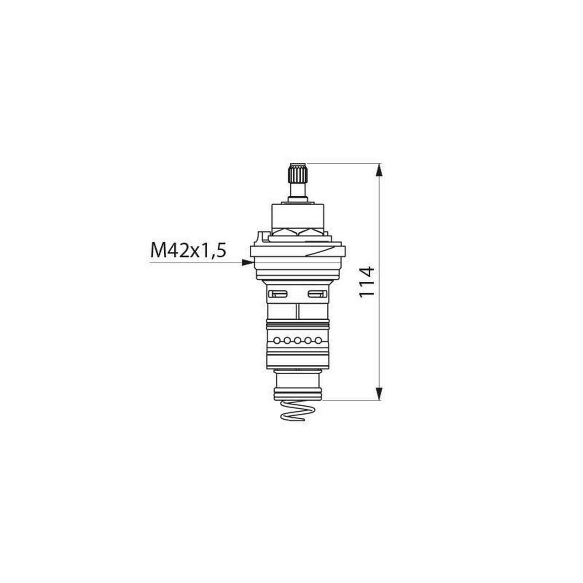 THERMOSTATKARTUSCHE SECURITHERM H9630/H9640 (ab 10/2022) - Chromfarben, Metall (6.2/5.6/12.8cm) - Delabie
