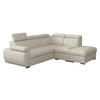 ECKSOFA Boston 2RR1P, Seite: Rechts 2R+R+1P(65)+PUFAP - Silberfarben/Creme, Holz/Textil (260/230cm) - MIRJAN24