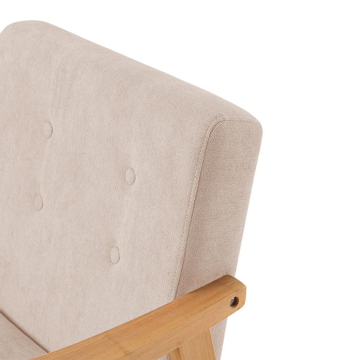 POLSTERSESSEL 74/70/81 cm Armlehnen Holzrahmen Leinen Beige - Beige, Holz/Textil (74/81/70cm) - Livingandhome