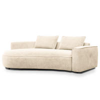 2,5-SITZER SOFA - Champagner/Schwarz, Kunststoff/Textil (217/82/146cm) - home24
