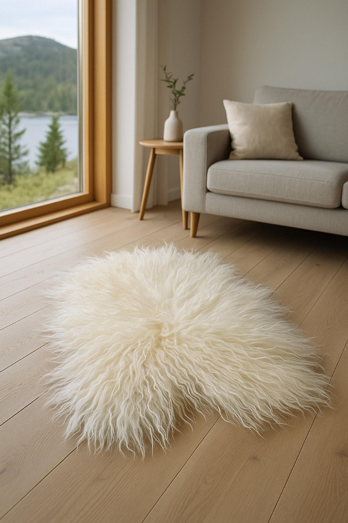 SCHAFFELL Ganzes Island Schaffell Lockig Weiß Natur, ca. 120 cm - Weiß, Fell (70/120cm) - Provellus