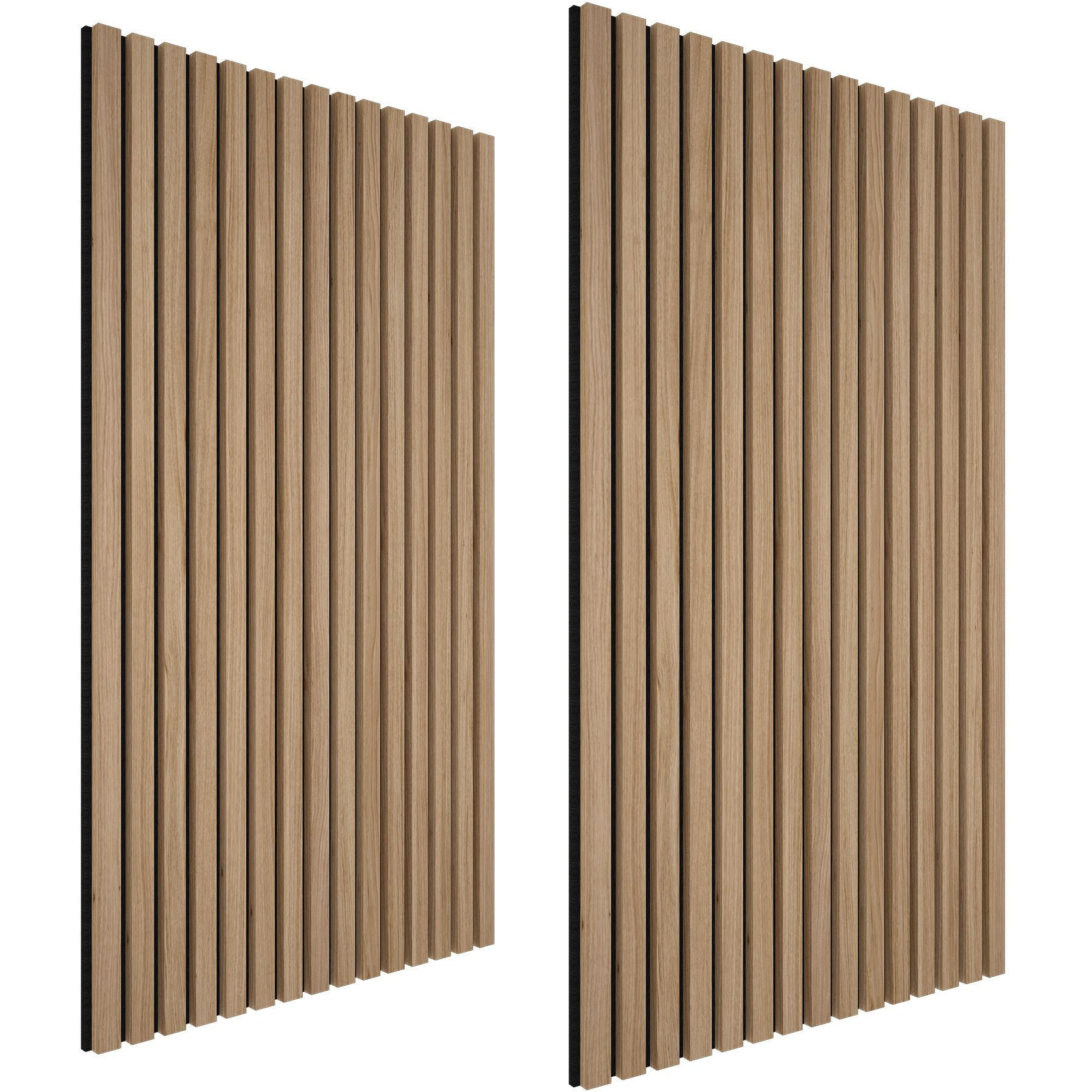 AKUSTIKPANEELE 2er Set Sonic Wall,je 60 x 120 x 2,1 cm, Größe flexibel anpassbar,Eiche hell - Eichefarben, Holz (60/120/120cm) - tectake