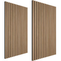 AKUSTIKPANEELE 2er Set Sonic Wall,je 60 x 120 x 2,1 cm, Größe flexibel anpassbar,Eiche hell - Eichefarben, Holz (60/120/120cm) - tectake