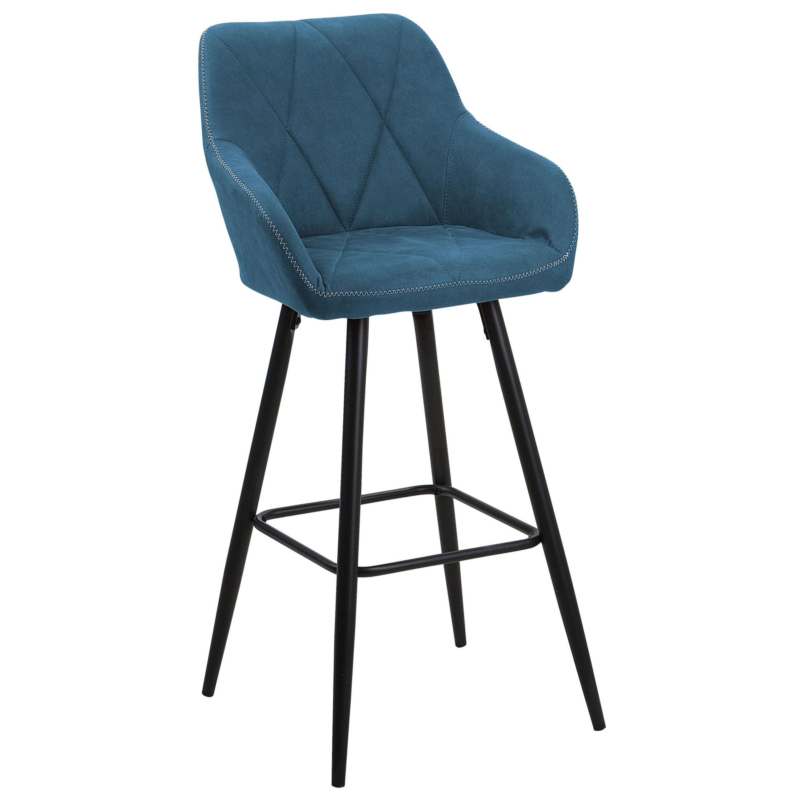 BARSTUHL 2er-Set Polsterbezug Blau Darien - Blau, Textil/Metall (44/104/41cm) - Beliani